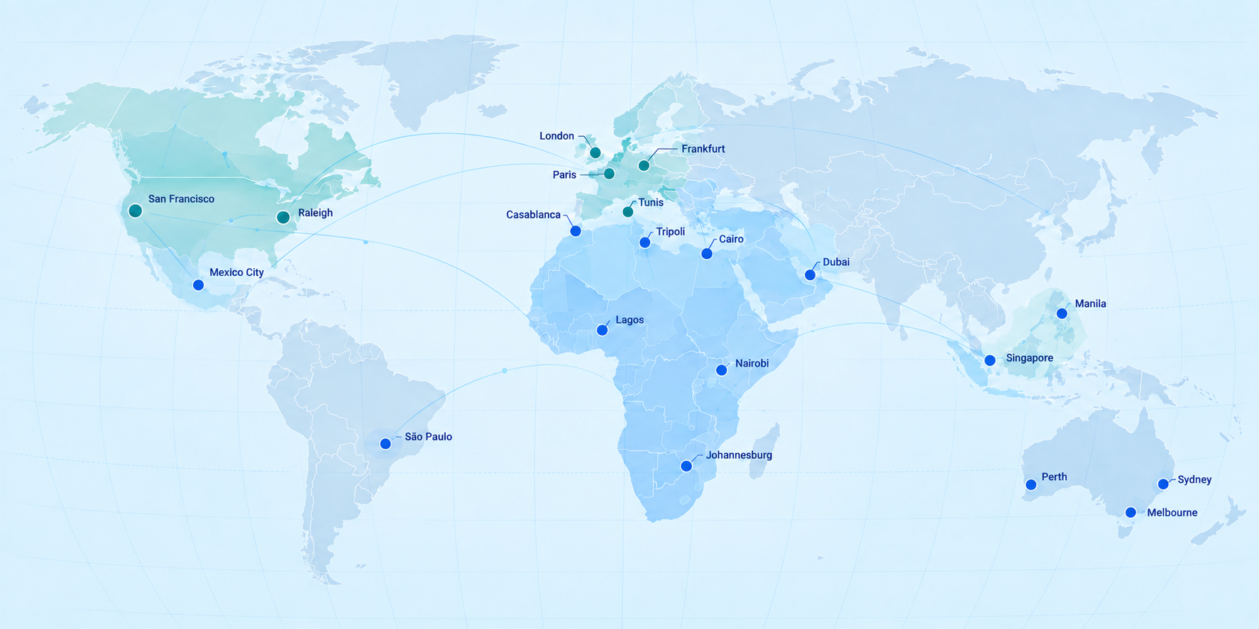 Avidia global reach map